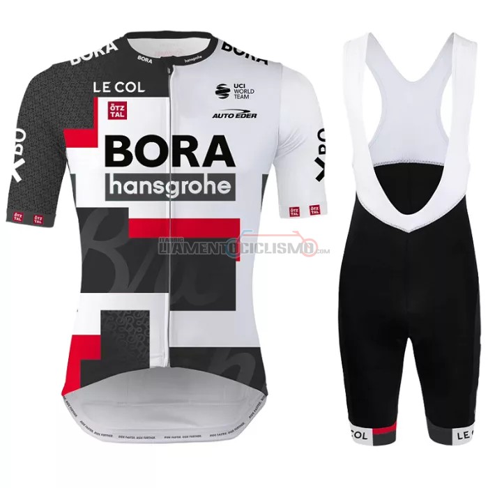 Abbigliamento Ciclismo Bora-Hansgrone Manica Corta 2022 Nero Bianco